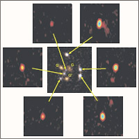 CLASS B1359+154, 10-stuendige Radioaufnahme bei 1.7 GHZ/ VLBA - Image couurtesy of NRAO/AUI and Rusin et al., ESA, STScl